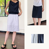 2色 Plain Sight 新春｜9折 白色 藏蓝松紧腰半裙短裙
