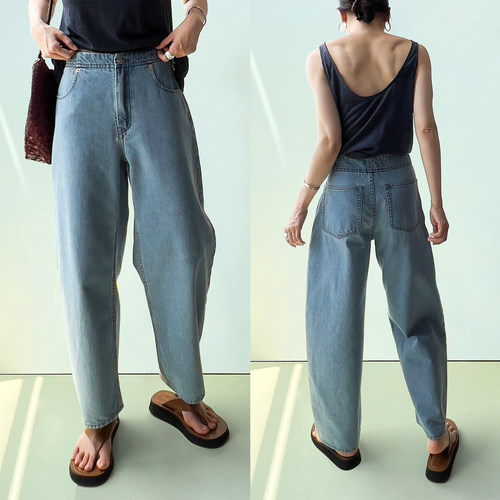 Plain Sight 浅蓝中腰萝卜九分牛仔裤