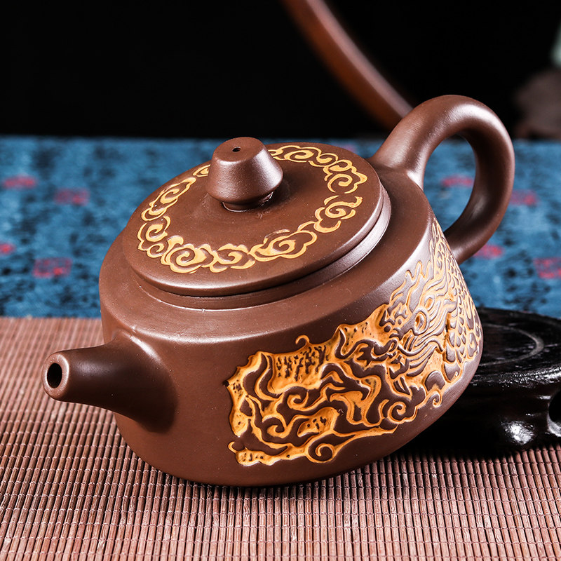 宜兴原矿过滤紫砂壶纯手工仿古青铜器茶壶茶杯陶瓷花茶壶功夫茶具