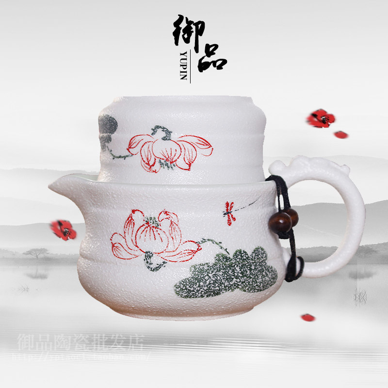 陶瓷雪花单人礼品手抓壶茶具套装