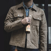 擎添工装 美式 复古vintage油蜡夹克男阿美咔叽重磅机车防风服外套