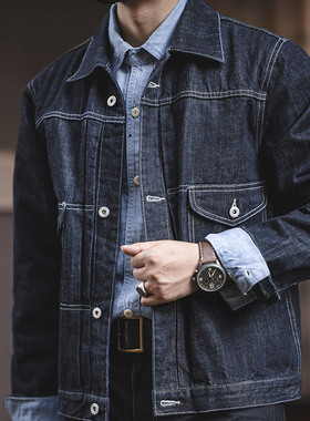 擎添工装 美式复古牛仔服牧场夹克男士重磅复刻TYPE2阿美咔叽外套