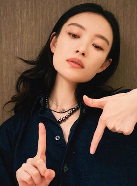 消失的她倪妮同款大溪地色深海贝珠高奢优雅百搭复古锁骨链项链