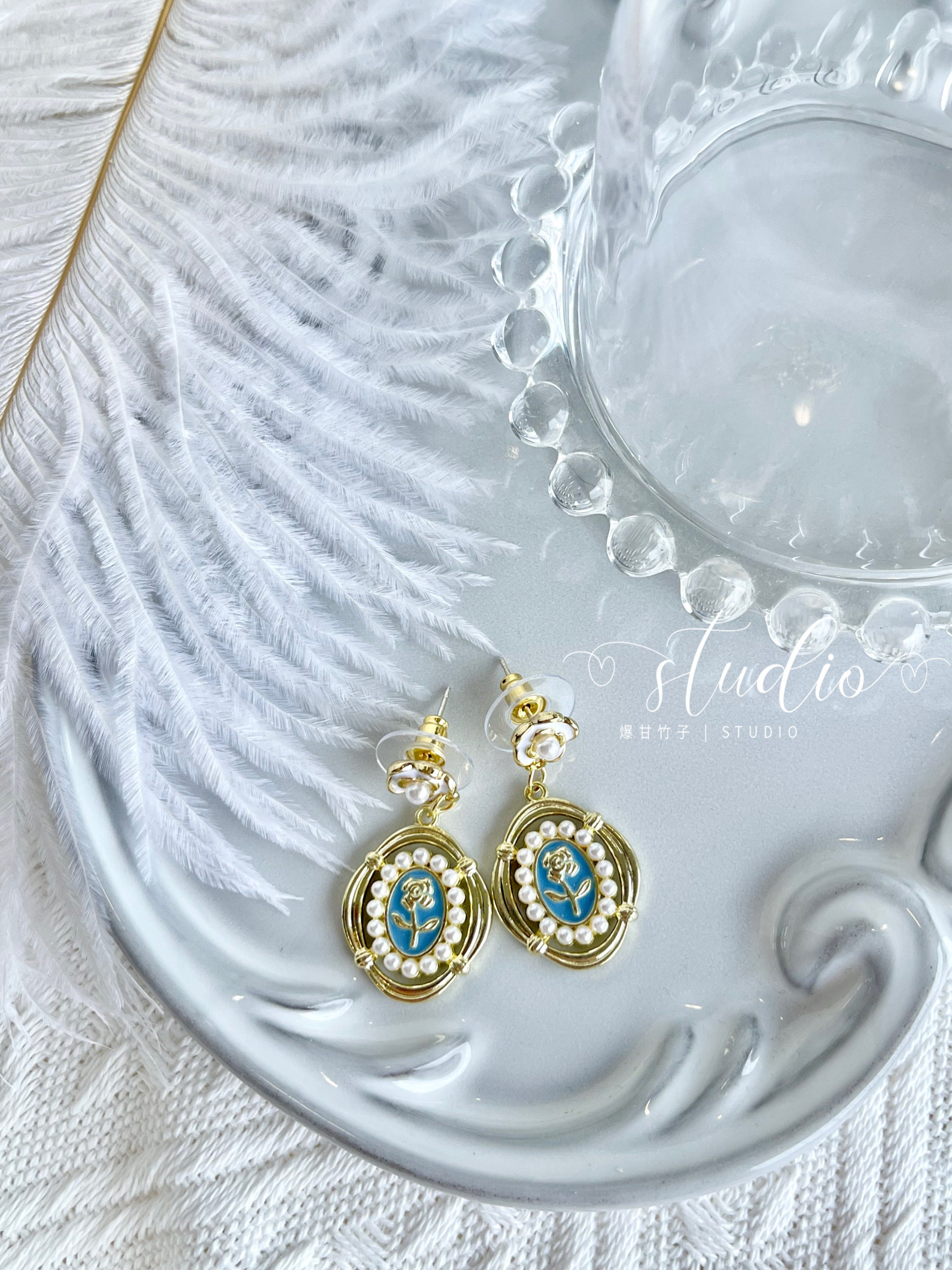 法式凡尔赛玫瑰港风气质温柔高级感赫本925银针耳饰耳环