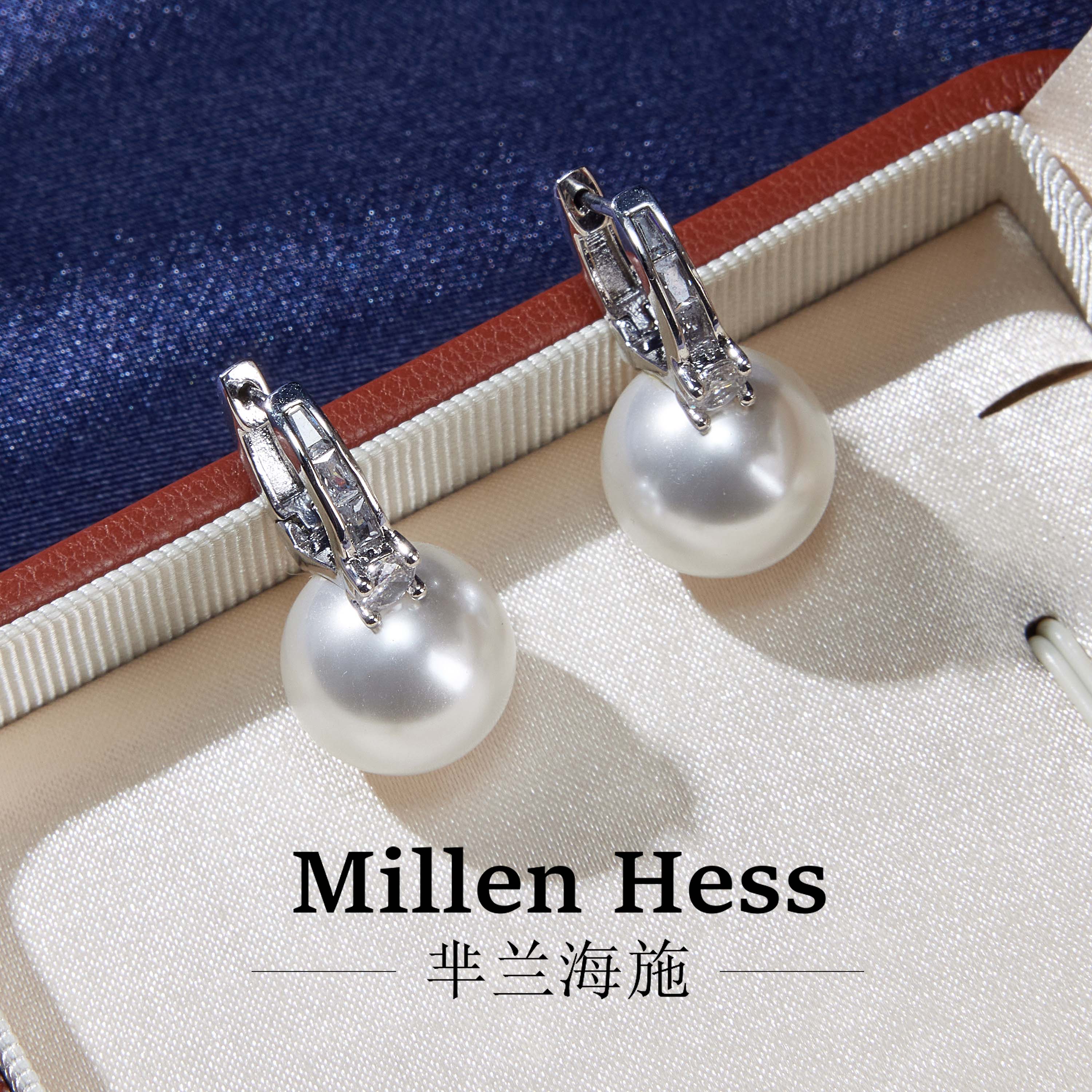 珍珠耳环2025新款高级感澳白耳饰