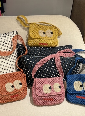 包邮Tina代购The Jacksons大眼睛黄麻单肩斜挎包2025春夏新款3色