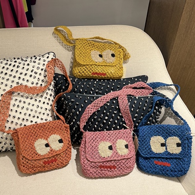 包邮Tina代购The Jacksons大眼睛黄麻单肩斜挎包2025春夏新款3色