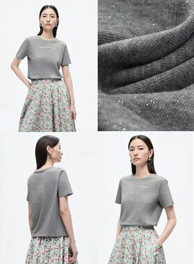 5033 品牌单 棉感亮丝圆领短袖!