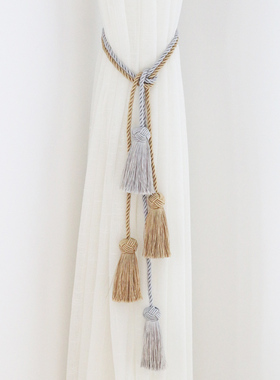 手工编织窗帘绑绳新中式流苏穗窗帘绑绳流苏挂球窗帘绑带流苏一对