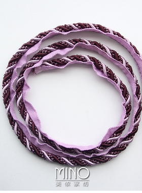 沙发坐垫装饰花边辅料绳绕丝四股扭麻花绳子欧式抱枕边12.5米0.7