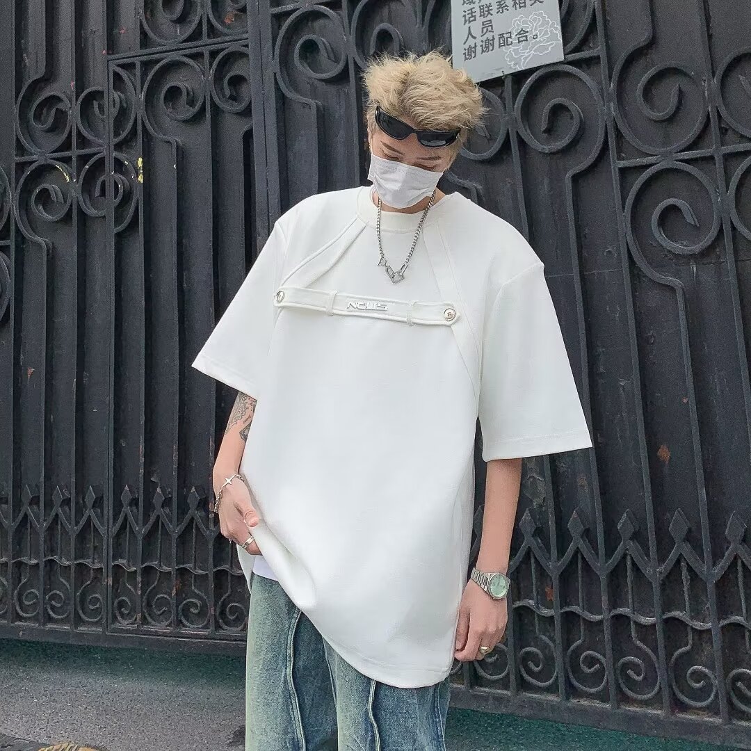 设计解构圆领短袖t恤2024春夏男女休闲简约百搭流宽松半袖G104P35,男装T恤,星座218-1（原230）