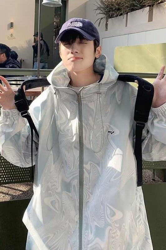 JK0875扎染防晒衣外套男潮牌ins港风休闲夏季超薄透气宽松情侣连,男装夹克,星座218-1（原230）
