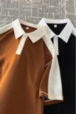 2024夏季新款短袖t恤男士翻领百搭polo衫纯棉修身休闲衣服，男装T恤，星座218-1（原230）