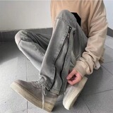 美式复古微喇牛仔裤男款宽松直筒2024新款春秋季潮流痞帅K2010P55，男装牛仔裤，星座218-1（原230）