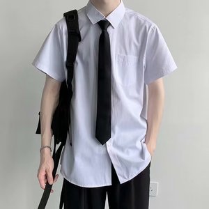 C02P30DK制服短袖衬衫套装男韩版潮流休闲百搭领带衬衣搭配西裤图片