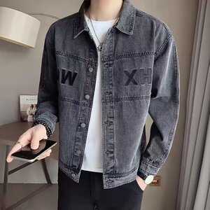 N104P65春秋季外套牛仔夹克男2024新款韩版潮流刺绣帅气休闲复古图片