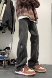 K2021P55美式复古微喇牛仔裤男款宽松直筒2024新款春秋季潮流痞帅，男装牛仔裤，星座218-1（原230）