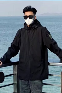 J89P70简约春秋男慵懒夹克新款青春流行长袖原宿标准外穿印花拉链图片