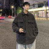 H8810P65格子长袖衬衫男春秋款高级感潮牌痞帅衬衣外套美式复古设，男装衬衫，星座218-1（原230）