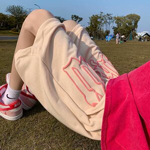 2024夏季新款夏华夫格刺绣大码男运动篮球裤潮流休闲潮流DK133P30图片