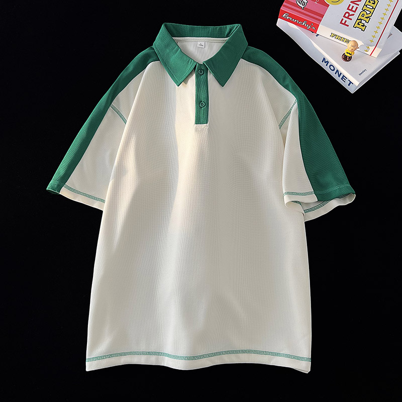 2024夏季新款短袖t恤男士翻领百搭polo衫纯棉修身休闲衣服,男装T恤,星座218-1（原230）