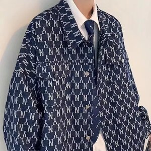 839P46春秋外套韩版潮流满印休闲夹克痞帅男上衣服宽松潮牌褂子图片
