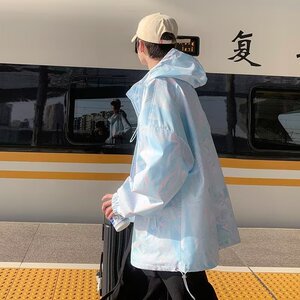 JK0875扎染防晒衣外套男潮牌ins港风休闲夏季超薄透气宽松情侣连图片