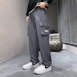 K2896P40工装裤男秋冬款黑色休闲裤男士2024新款美式宽松直筒长裤，男装休闲裤，星座218-1（原230）