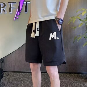 G612P32时尚潮牌夏季运动裤休闲裤男印花直筒宽松型潮五分裤潮流图片