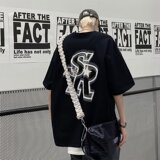 1039P35R星短袖T恤男潮流圆领美式高街半袖宽松大码百搭体恤，男装T恤，星座218-1（原230）