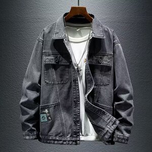 3113P58四季通用修身外穿时尚都市男夹克日常潮流长袖牛仔布新款图片