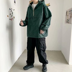 W03P45潮青春流行新款时尚男潮流风衣秋季拉链标准连帽(不可脱卸图片