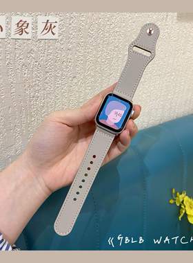 适用苹果手表带apple iwatch38 40 42 44 真皮表带S119872/456SE3
