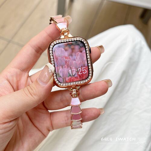 适用iWatch10表带贝母金属手镯女