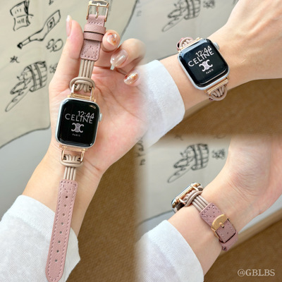 细款透气皮绳拼皮质iWatch12表带