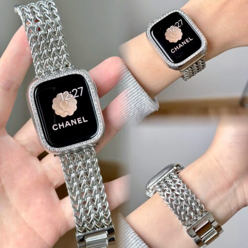 适用watchS10表带不锈钢金属透气