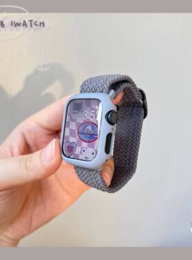 适用apple watchS11苹果表带弹力编织可调节iwatch987SE26543百搭