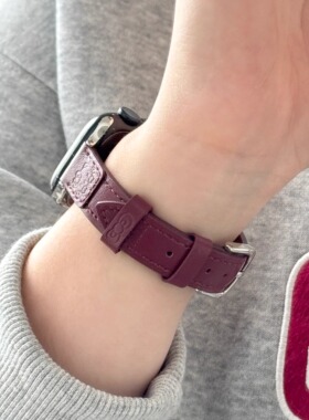 细款Kitty猫牛皮适用apple watchS10S9苹果手表带iwatch8765SE2女