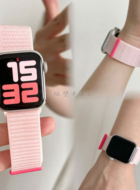 适用苹果手表带Apple watchS11新款尼龙回环软iwatch98se运动舒适