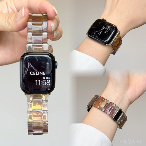 透气三株树脂夏天iwatchFIT4表带