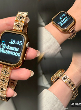 黑桃四花小方块金属适用苹果手表带applewatch11细款iwatchSE3987