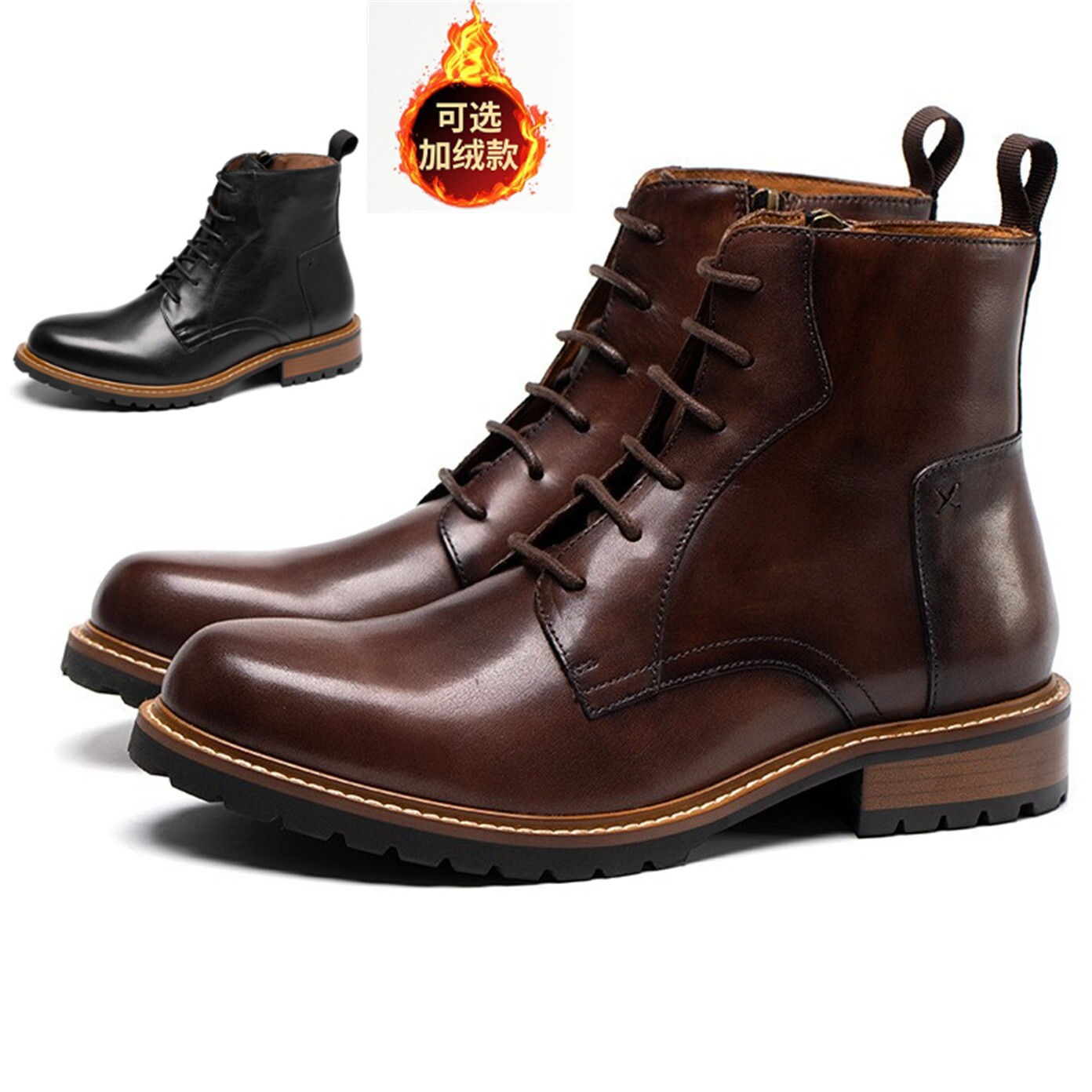 秋冬新款潮男真皮英伦马丁短鞋靴