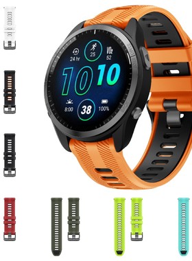 适用佳明Forerunner 965 955 970双色快拆官方同款加粗杆硅胶表带