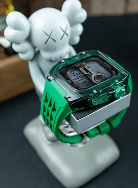 适用AppleWatch7表带全透明表壳iWatchS8苹果手表带6氟橡胶S5改装