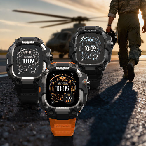 适用苹果手表表带iwatch ultra男士泥王改装款一体保护壳锌合金新