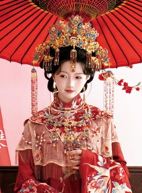 三生令【风华】明制宋汉服婚礼烧蓝发冠古风仿点翠头冠饰凤冠