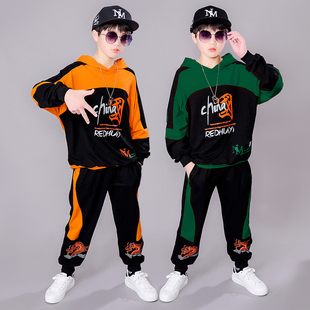 6男童春秋国潮套装9纯棉卫衣7新款时髦酷8男孩冬天加绒保暖冬装10