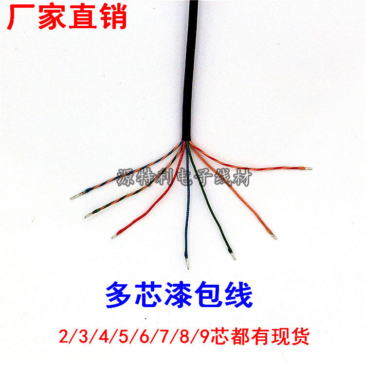 环保ROHS多芯漆包线 2/3/4/5/6/7/8/9芯 多股8/0.08+棉丝 耳机线