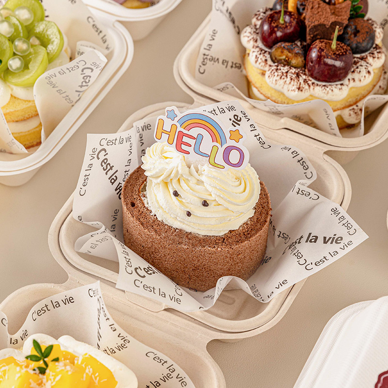 可降解方形带盖便当盒