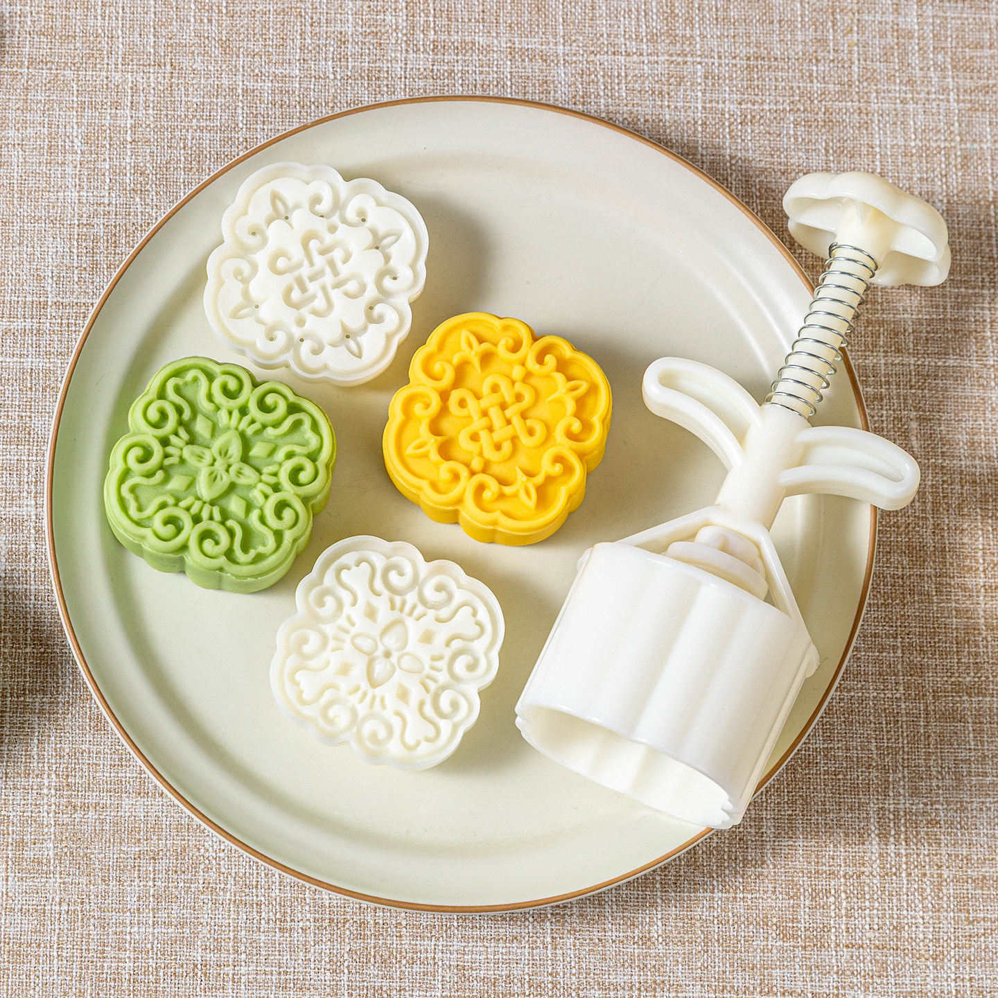 绿豆糕模具专用食品级商用2026新款做的手按压式辅食山药糕点心75